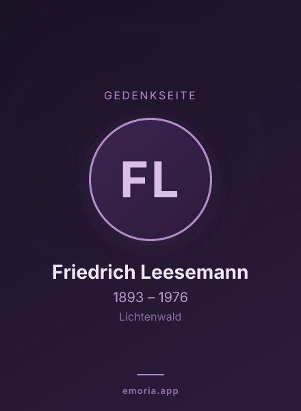 Gedenkportrait von Friedrich Leesemann