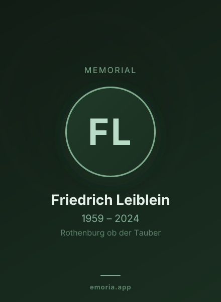 Memorial portrait of Friedrich Leiblein