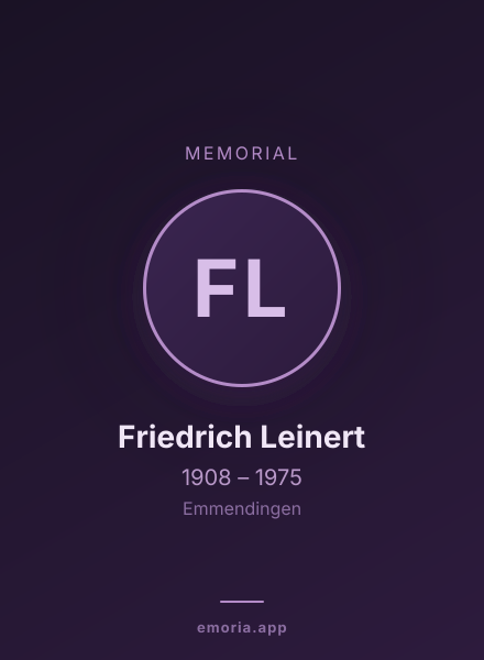 Memorial portrait of Friedrich Leinert