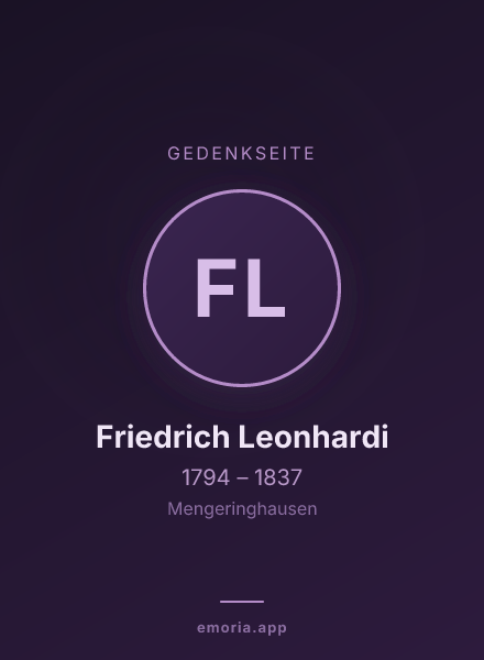 Gedenkportrait von Friedrich Leonhardi