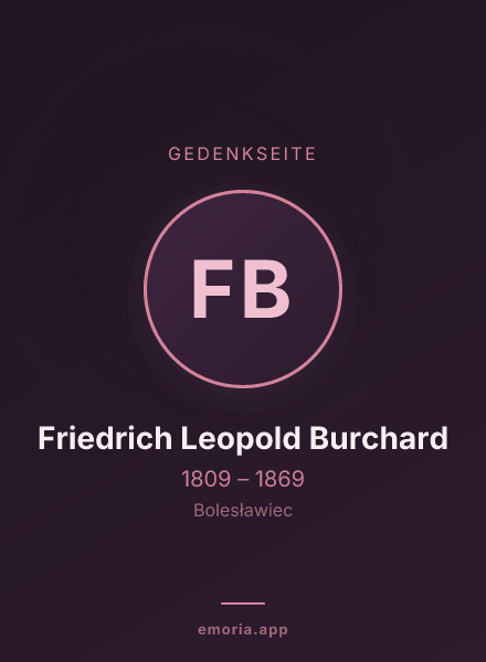 Gedenkportrait von Friedrich Leopold Burchard