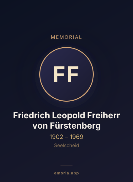 Memorial portrait of Friedrich Leopold Freiherr von Fürstenberg