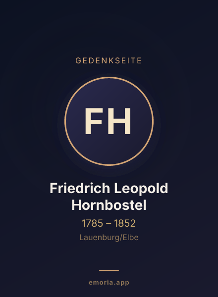 Gedenkportrait von Friedrich Leopold Hornbostel