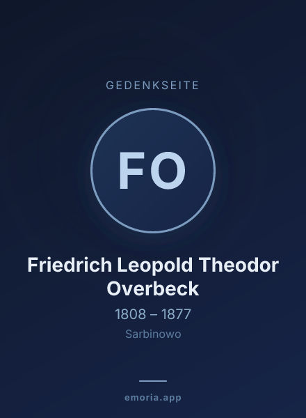 Gedenkportrait von Friedrich Leopold Theodor Overbeck