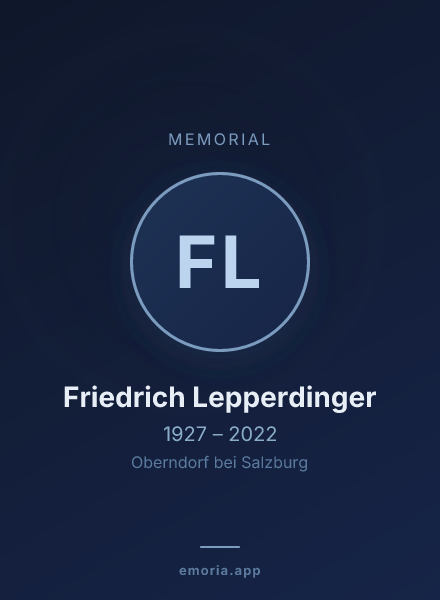 Memorial portrait of Friedrich Lepperdinger