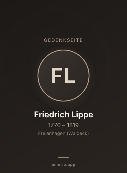 Gedenkportrait von Friedrich Lippe