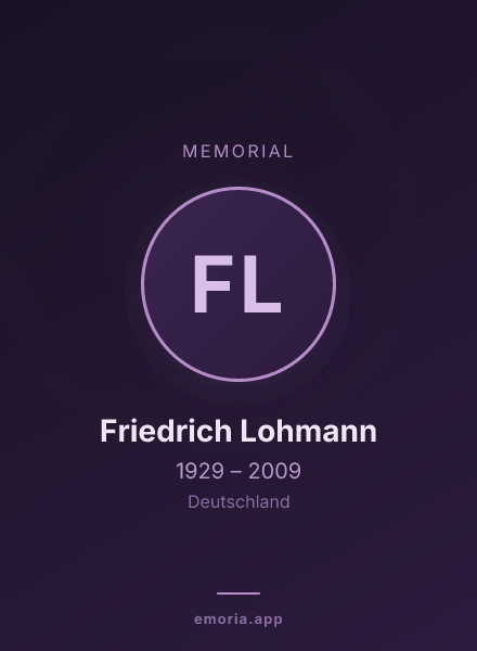Memorial portrait of Friedrich Lohmann