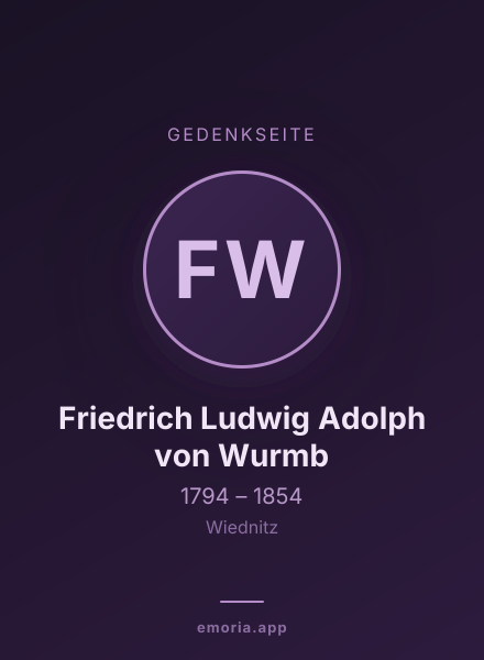 Gedenkportrait von Friedrich Ludwig Adolph von Wurmb