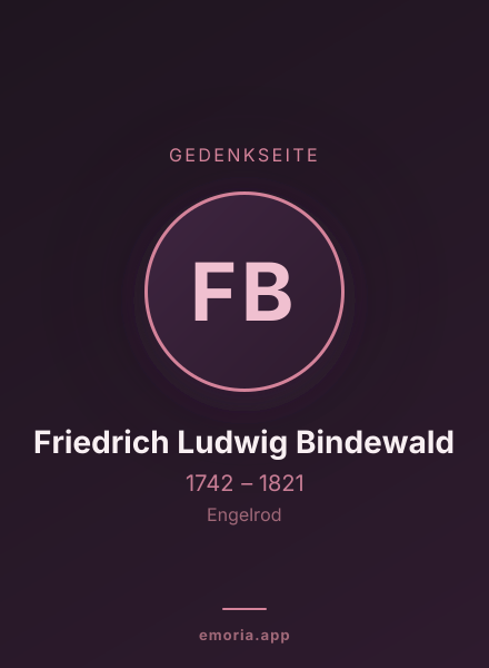 Gedenkportrait von Friedrich Ludwig Bindewald