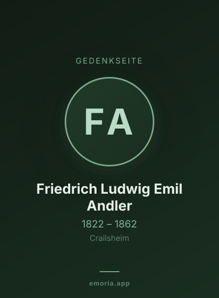 Gedenkportrait von Friedrich Ludwig Emil Andler