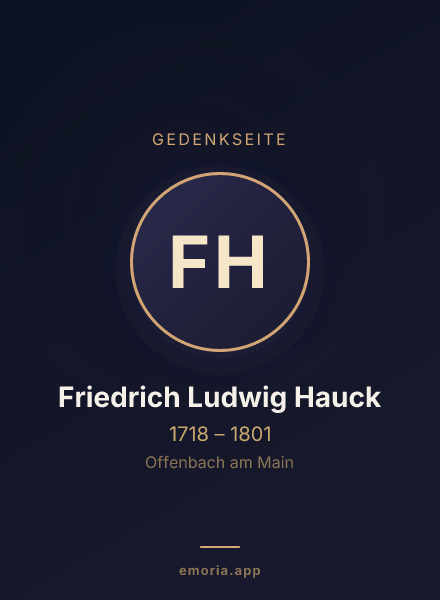 Gedenkportrait von Friedrich Ludwig Hauck