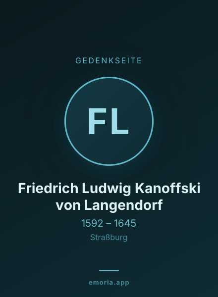 Gedenkportrait von Friedrich Ludwig Kanoffski von Langendorf