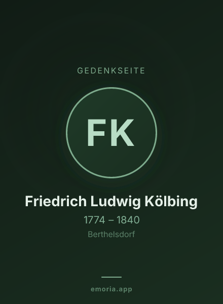 Gedenkportrait von Friedrich Ludwig Kölbing