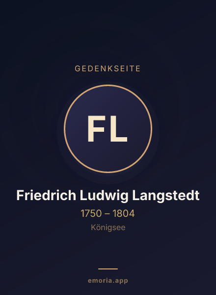 Gedenkportrait von Friedrich Ludwig Langstedt
