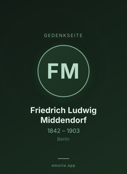 Gedenkportrait von Friedrich Ludwig Middendorf