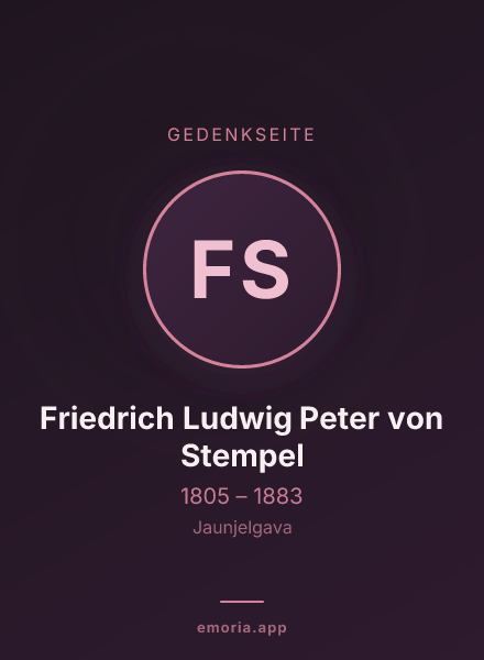 Gedenkportrait von Friedrich Ludwig Peter von Stempel