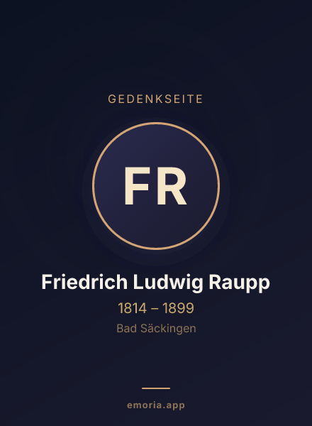 Gedenkportrait von Friedrich Ludwig Raupp
