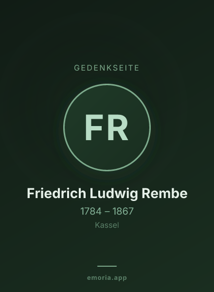 Gedenkportrait von Friedrich Ludwig Rembe