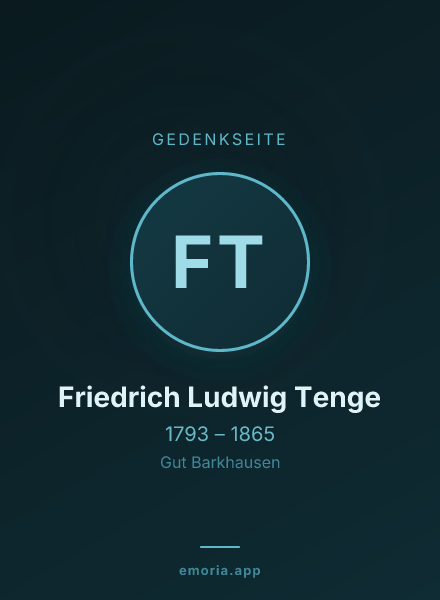 Gedenkportrait von Friedrich Ludwig Tenge