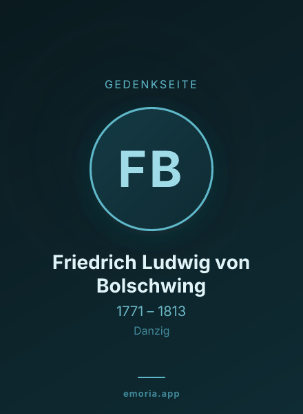 Gedenkportrait von Friedrich Ludwig von Bolschwing