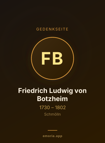 Gedenkportrait von Friedrich Ludwig von Botzheim