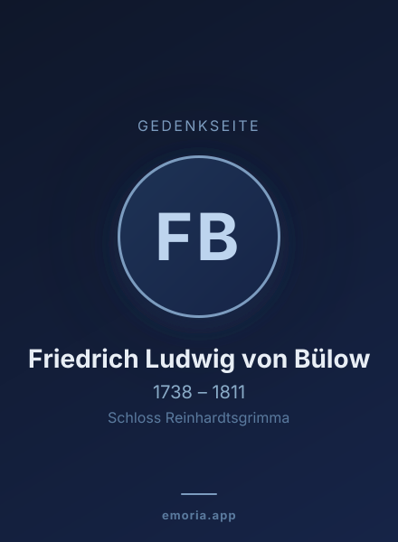 Gedenkportrait von Friedrich Ludwig von Bülow