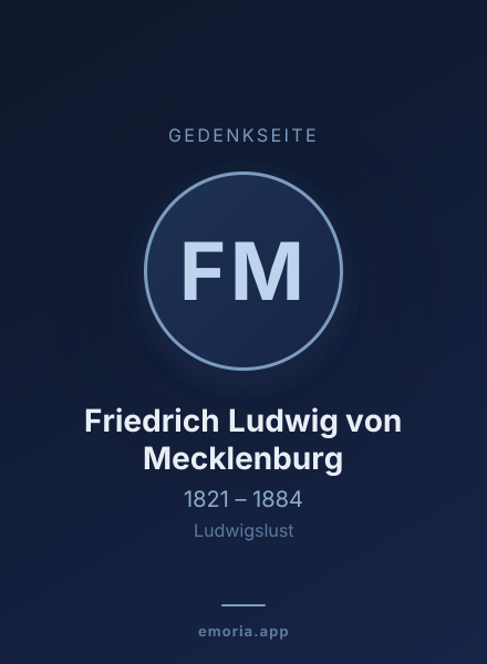 Gedenkportrait von Friedrich Ludwig von Mecklenburg