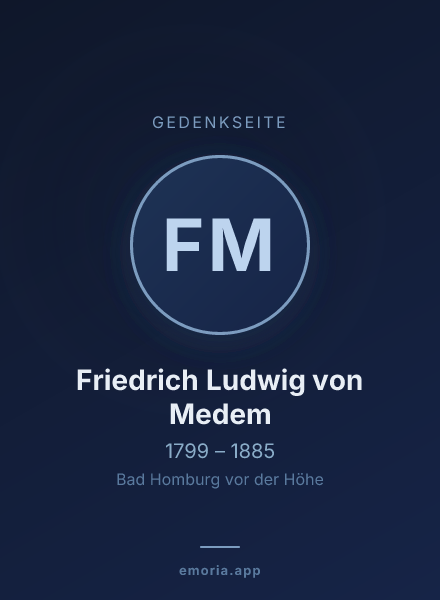 Gedenkportrait von Friedrich Ludwig von Medem