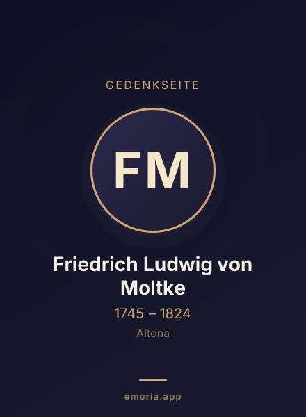 Gedenkportrait von Friedrich Ludwig von Moltke