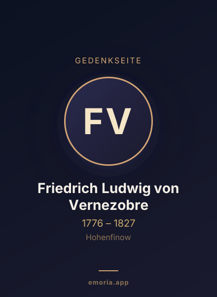 Gedenkportrait von Friedrich Ludwig von Vernezobre