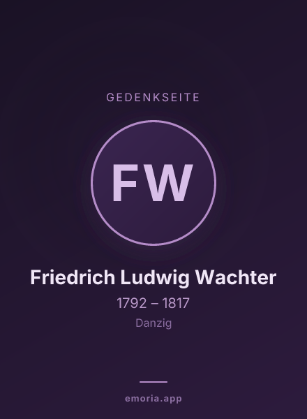 Gedenkportrait von Friedrich Ludwig Wachter