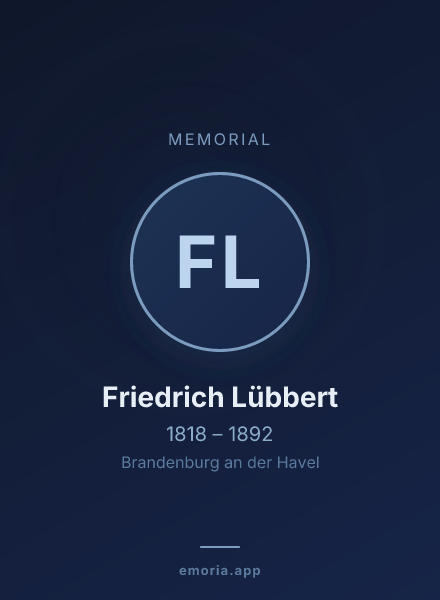 Memorial portrait of Friedrich Lübbert