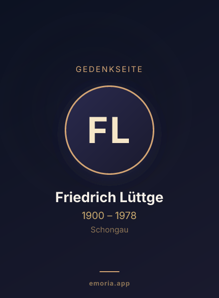 Gedenkportrait von Friedrich Lüttge