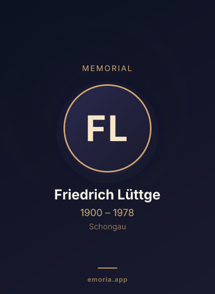 Memorial portrait of Friedrich Lüttge