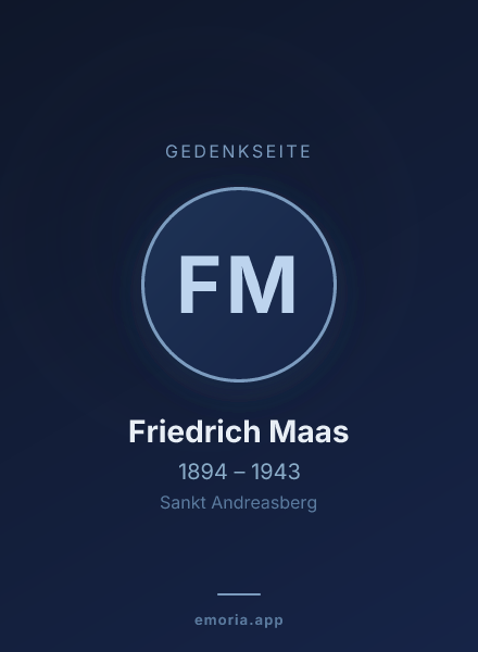 Gedenkportrait von Friedrich Maas