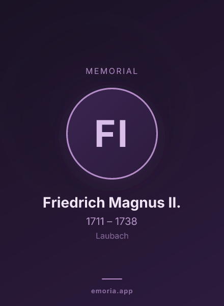 Memorial portrait of Friedrich Magnus II.