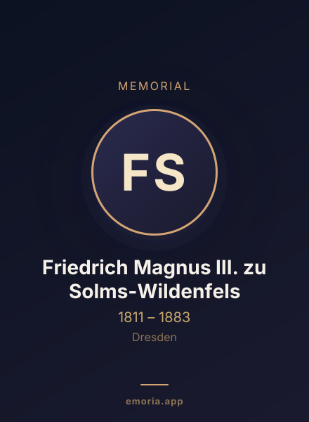 Memorial portrait of Friedrich Magnus III. zu Solms-Wildenfels