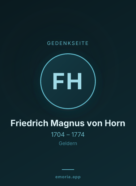 Gedenkportrait von Friedrich Magnus von Horn
