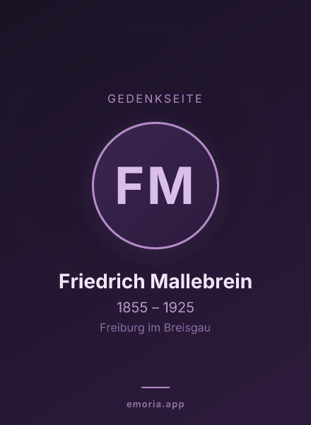 Gedenkportrait von Friedrich Mallebrein