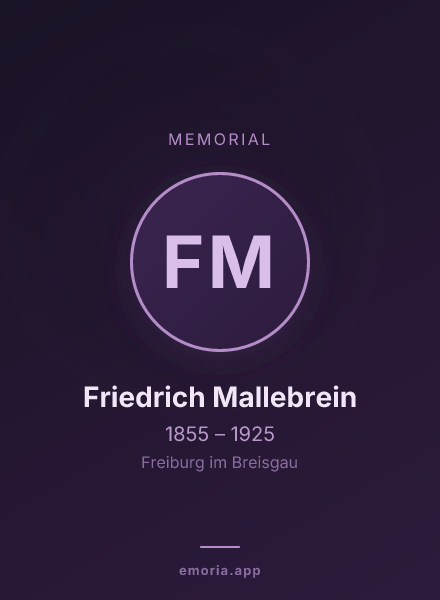 Memorial portrait of Friedrich Mallebrein