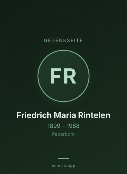 Gedenkportrait von Friedrich Maria Rintelen