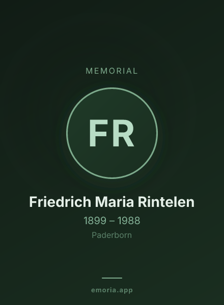 Memorial portrait of Friedrich Maria Rintelen