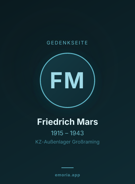 Gedenkportrait von Friedrich Mars