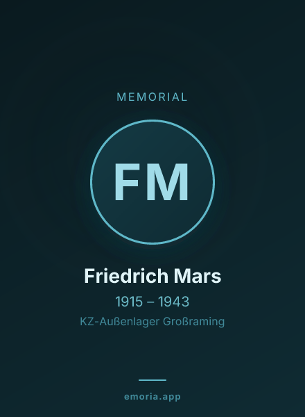 Memorial portrait of Friedrich Mars