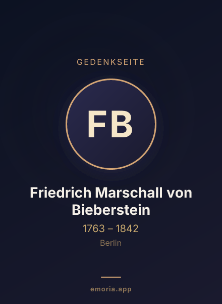 Gedenkportrait von Friedrich Marschall von Bieberstein