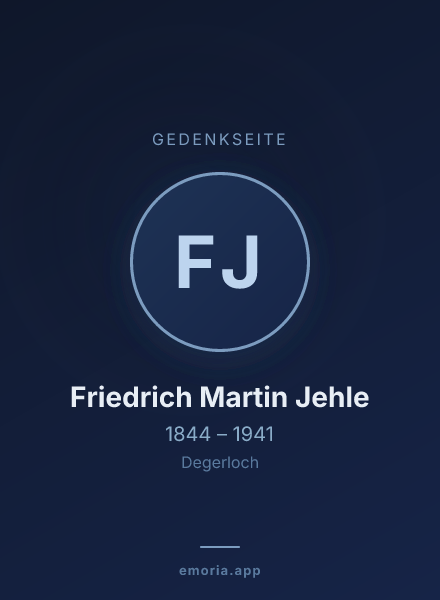 Gedenkportrait von Friedrich Martin Jehle