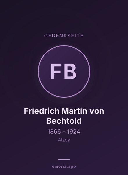 Gedenkportrait von Friedrich Martin von Bechtold
