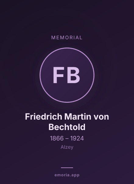 Memorial portrait of Friedrich Martin von Bechtold