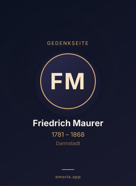 Gedenkportrait von Friedrich Maurer