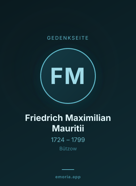 Gedenkportrait von Friedrich Maximilian Mauritii
